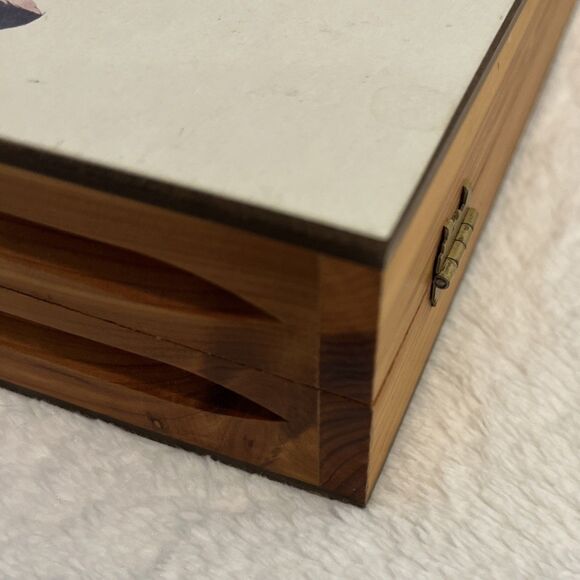 Carol Grigg Native American Art red Velvet Lined Cedar Box/jewelry box 2 1/2x9x6 - Picture 4 of 9